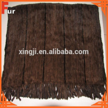 Real Mink Throw Mink Blanket Natural Color Knitted Style